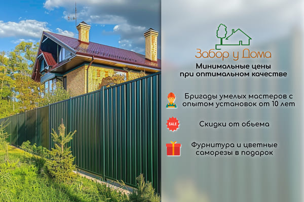 Забор у Дома из профнастила